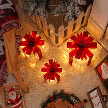 Set Of 3 Christmas Lighted Gift Boxes, Transparent Warm White Lighted Christmas Box Decrations, Presents Boxes With Red Bows For Christmas Tree, Yard, Home, Christmas Outdoor Decorations