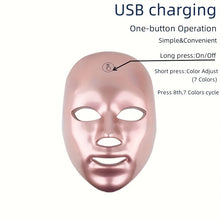 Rechargeable 7-color LED face mask facial care tool