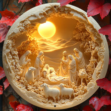 Classic Nativity of Jesus Aluminum Wall Art – 8x8 HD Print, Weatherproof Metal Decor for Home & Office, Perfect for Christmas & Thanksgiving Gifts