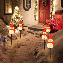 5pcs Solar Christmas Snowman LED Flashing Decoration Fairy Lights with 1 Solar Panel for Lawn and Garden Decoration, New Year Decorations, Christmas Gifts