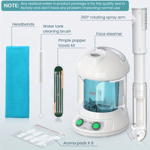 Fulog Nano Ionic Facial Steamer – 360° Rotatable Arm, Portable Deep Cleaning Facial Spa with Stainless Steel Skin Kits for Home or Salon Use