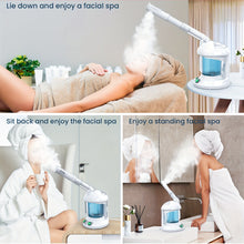 Fulog Nano Ionic Facial Steamer – 360° Rotatable Arm, Portable Deep Cleaning Facial Spa with Stainless Steel Skin Kits for Home or Salon Use
